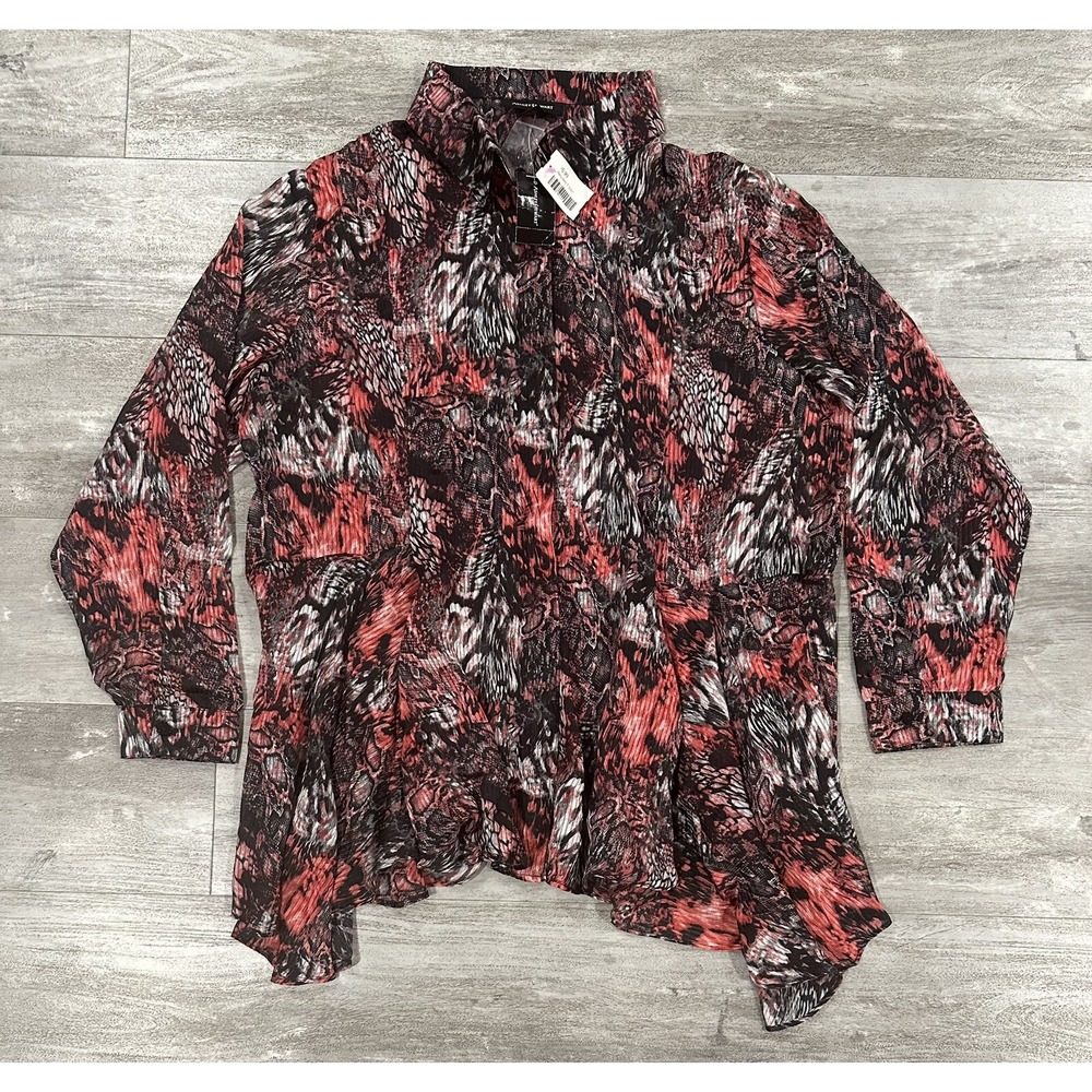 Ashley Stewart Blouse Plus Size 22/24 Brand Racing Red Color Brand New